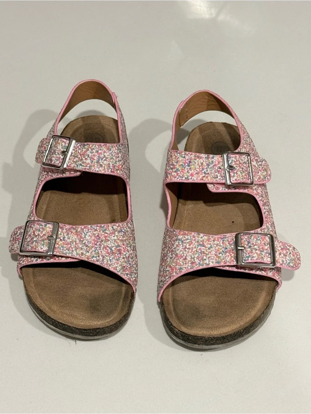 Cat & Jack Pink Glitter Double-Buckle Sandals for Kids